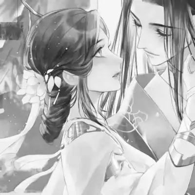 古风情侣头像黑白侠客高清图片