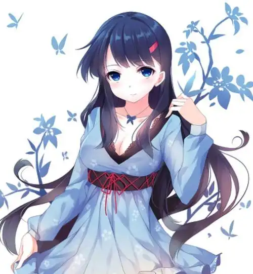 动漫美图欣赏紫色系列女生头像呆萌可爱的二次元美少女