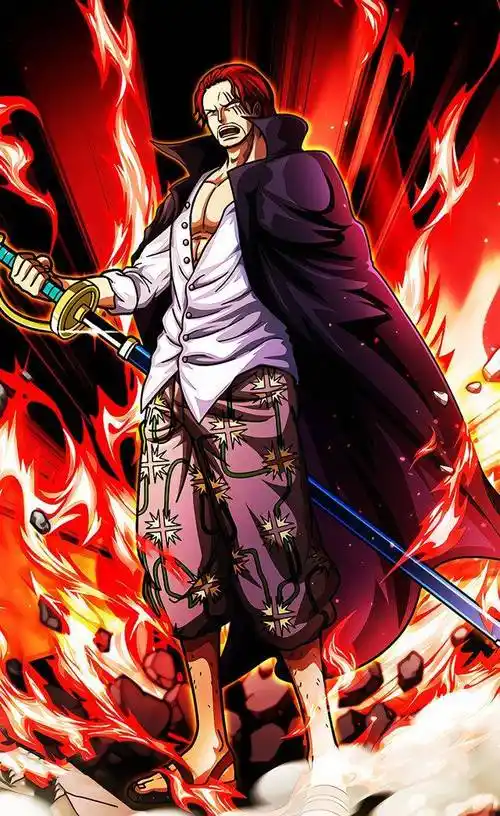 红发鲜有出手,劝说白胡子召回艾斯时对招裂天,拦住凯多,顶上挡住赤犬