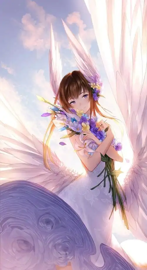 动漫二次元带翅膀的萌妹子图片壁纸,收藏吧!
