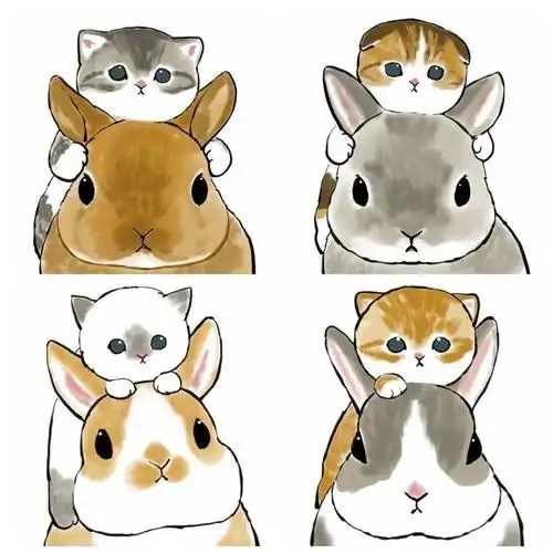 超可爱猫猫手绘图傻傻的小猫萌翻了