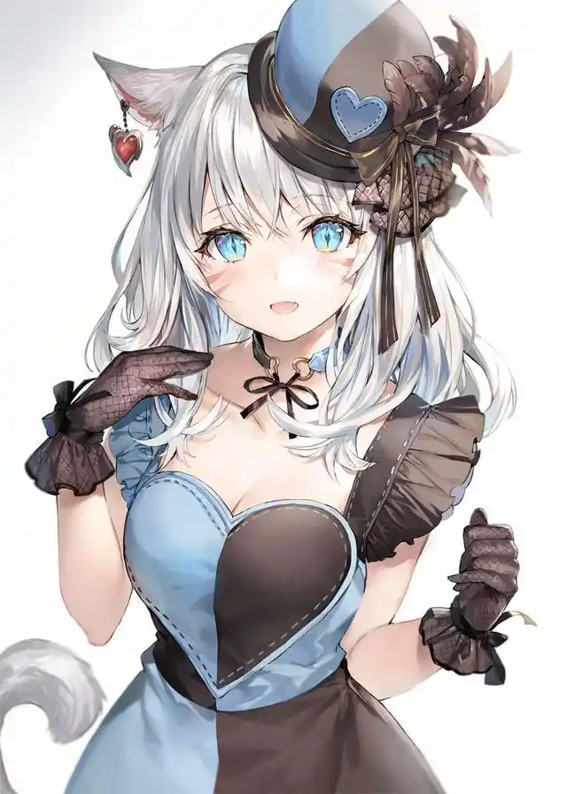 精选日漫《少女与猫》和银发少女等二次元动漫人物高清无水印壁纸