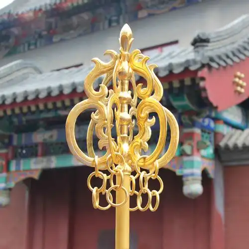 baldauren唐僧锡杖纯铜六股18环地藏王法器方丈同款禅杖可拆卸锡杖