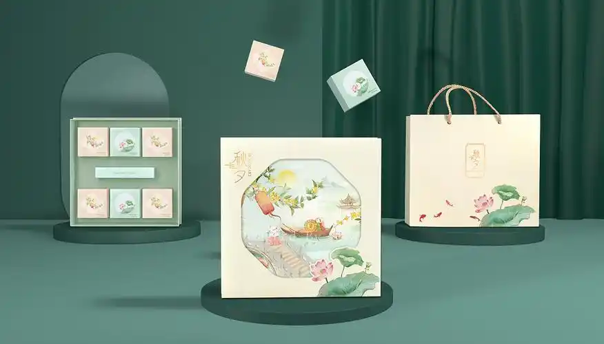 橘猫x秋夕 2021新款中秋月饼礼盒水彩手绘包装设计