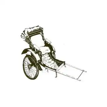 矢量卡通黄包车素材