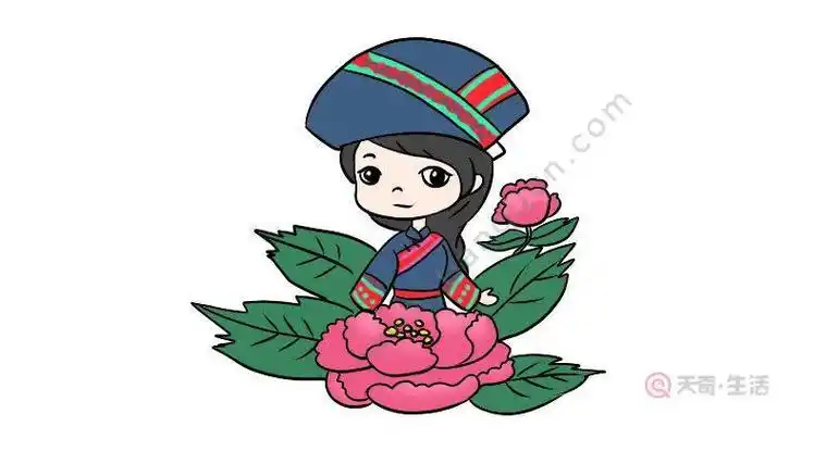 画墙绘云南傈僳族墙体彩绘傈僳族儿童简笔画傈僳族简笔画黑白少数民族