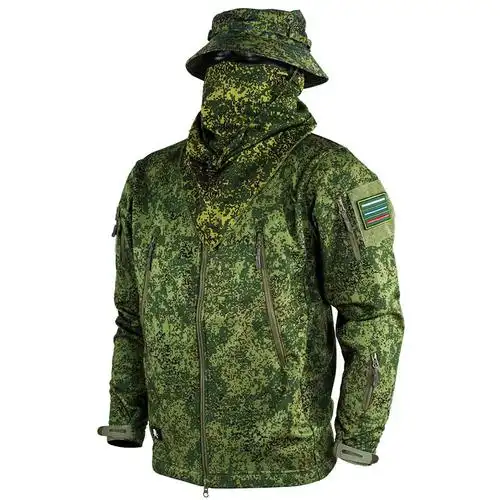 mege俄罗斯迷彩冲锋衣 男外套户外春秋季防雨暴雨软壳绿色迷彩服 冲锋