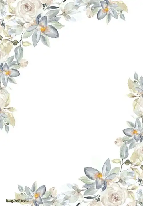 对称花朵的空白纸张a4背景图片 | 红豆饭小学生简笔画大全