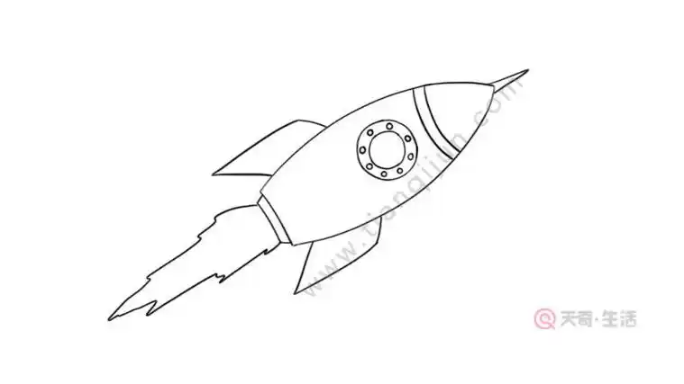 火箭简笔画 火箭的画法