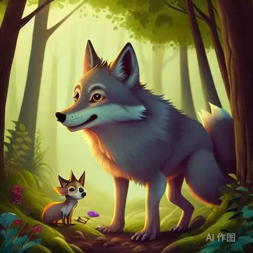 有一天,小狼王决定离开狼群,踏上一次大冒险.