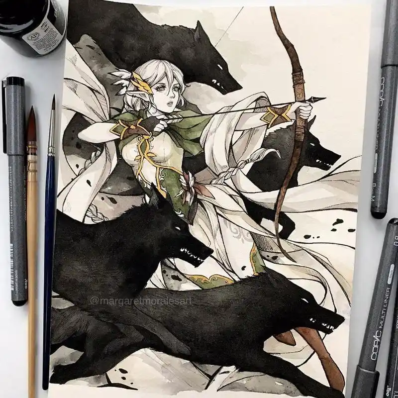 动漫人物手绘插画作品集,酷酷的动漫女孩手绘,收藏临摹用!