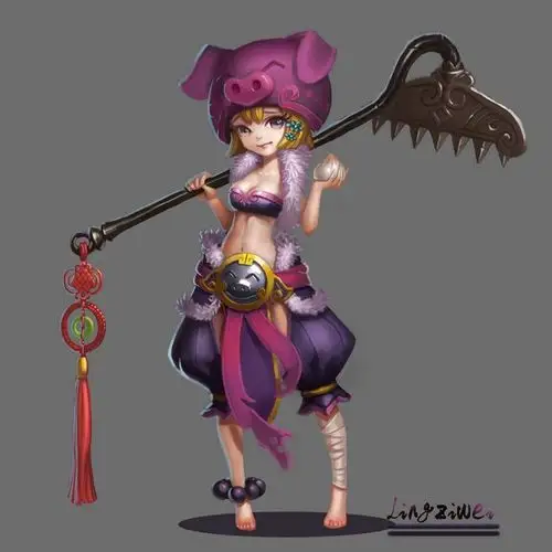 女版猪八戒-凌子嵬_女版猪八戒,q,八戒_涂鸦王国插画