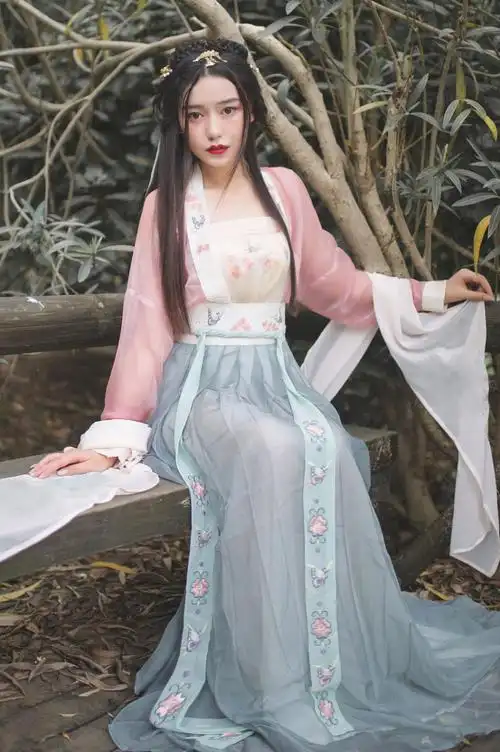 【品牌直营】汉服女中国风齐胸襦裙日常汉服襦裙春古装仙女裙飘逸清新