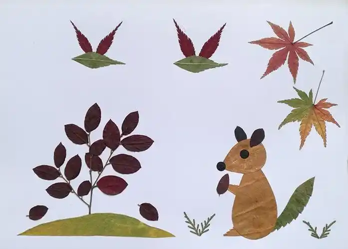 树叶画手工贴画三年级手工贴画成品小学生幼儿园儿童diy材料包真创意