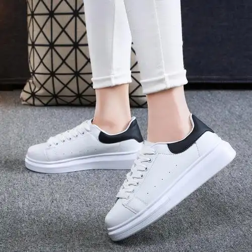 porlung 2016春夏季新款情侣鞋韩版女士休闲鞋低帮系带平底单鞋厚底