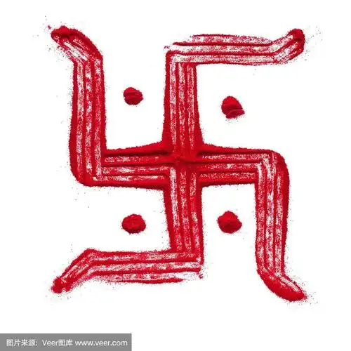 红色卍字的特写.