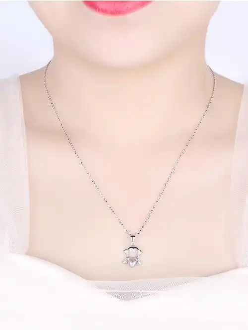 福铂睿fbri950铂金吊坠女款白金吊坠项坠时尚甜心天使吊坠颈饰送女友