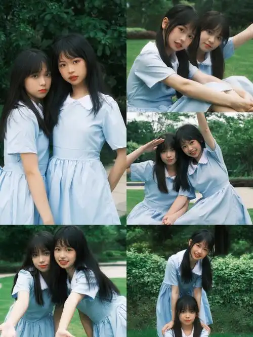 双人日系拍照姿势分享日系闺蜜