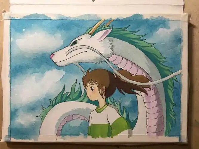 【水彩】千与千寻/水彩画千与千寻手绘水彩评论33415字