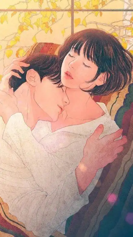 梁世恩zipcy情侣插画作品《触摸》系列520浪漫唯美手绘