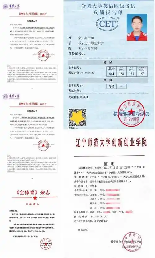 6,参加辽宁师范大学教师指导本科生科研训练项目一项5,辽宁省"三大球