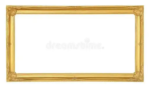 白底相框素材白底金色相框照片