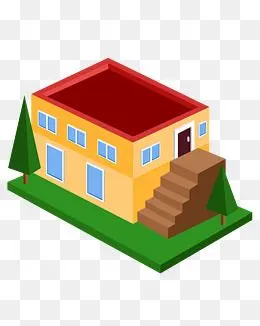 卡通2.5d建筑房子