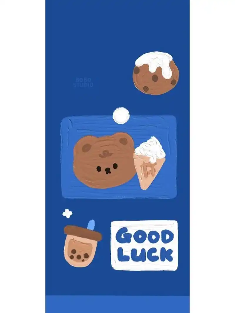 87期95克莱因蓝油画卡通小棕熊壁纸 7915本人原创,有版权08