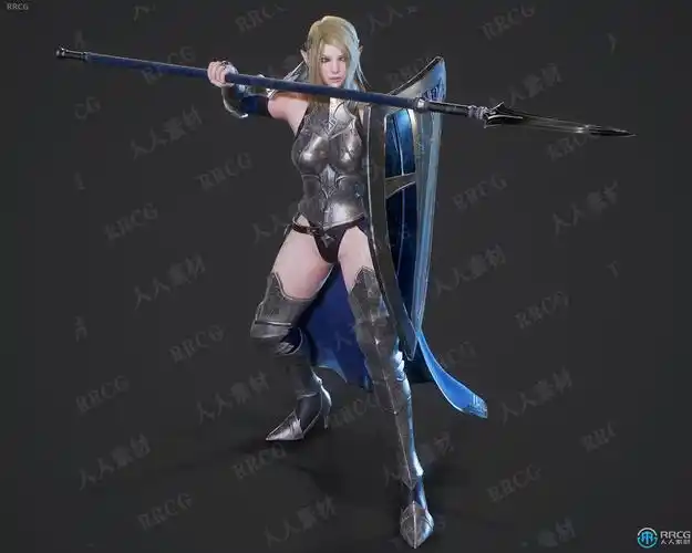 精灵圣骑士人物角色高质量游戏3d模型