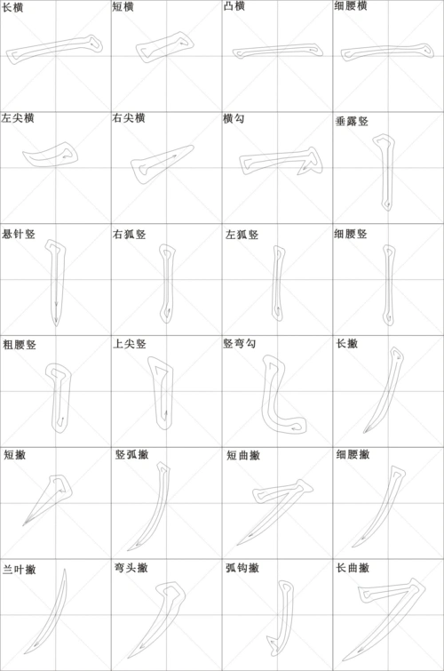 毛笔书法笔画练习答案