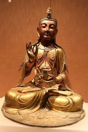 明代铜镀金观音菩萨像