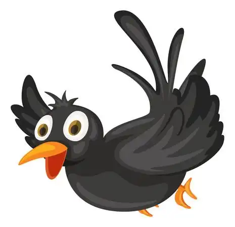 卡通手绘乌鸦元素