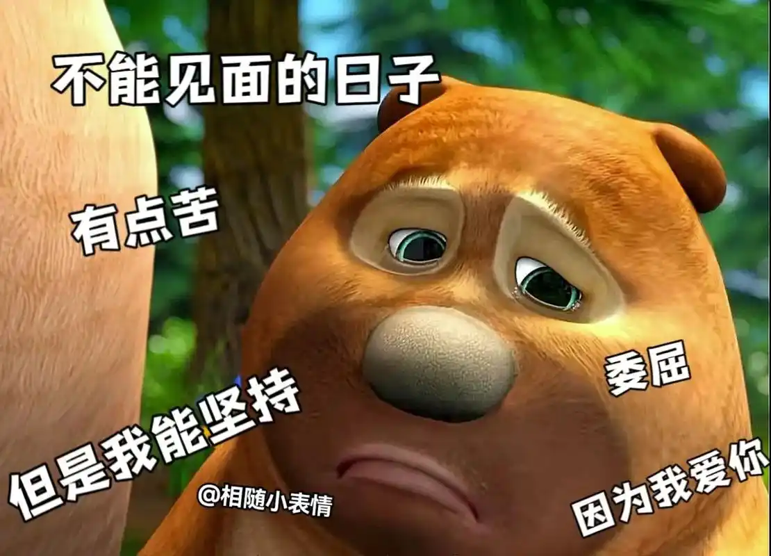 不能见面的日子里,要记得想我,听到没有?#表情包 #熊二表情 - 抖音