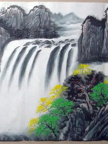 著名画家江风国画小六尺山水《藏风聚气》画工精湛 气势恢宏