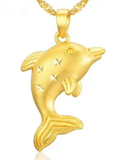 3d硬金海豚吊坠(送挂绳)(不含链)定价