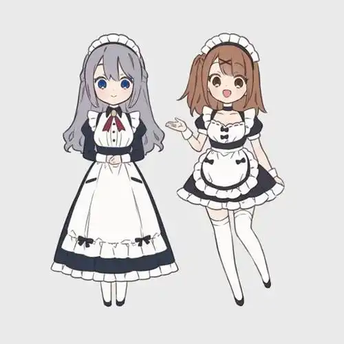 q版女仆装怎么画日式q版女仆装绘画素材