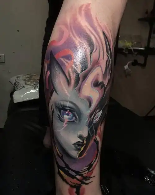 彩色欧美纹身图片_手部手臂欧美写实纹身图案