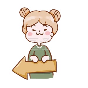 图怪兽原创元素可爱清新女孩卡通表情包指路向左