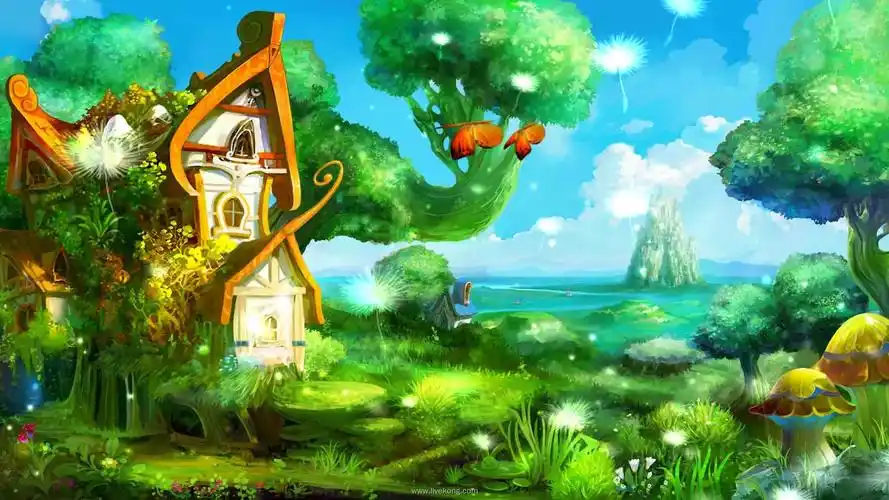 森林小屋童话故事led视频背景素材