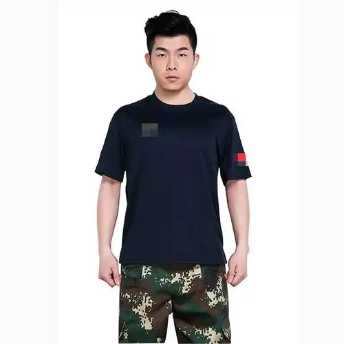 策马 军迷服饰 春夏季男款陆蓝色短袖速干圆领t恤 陆军作战作训服