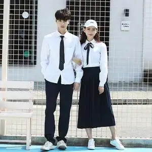 新品白衬衫韩版校服英伦学院风初高中生毕业季班服套装纯棉运动会