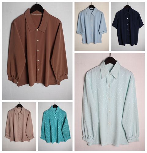 vintage日系古着中古古孤品学院风百搭森系宫廷风巴洛克衬衫女46