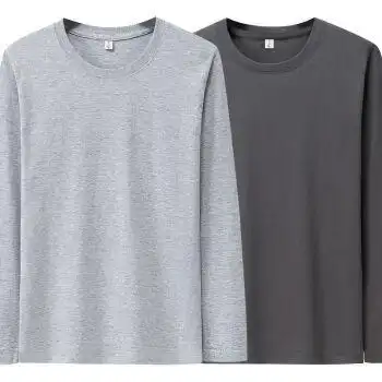 春秋男士长袖t恤圆领大码男装上衣体恤中青年秋衣打底衫10灰色铁灰xl