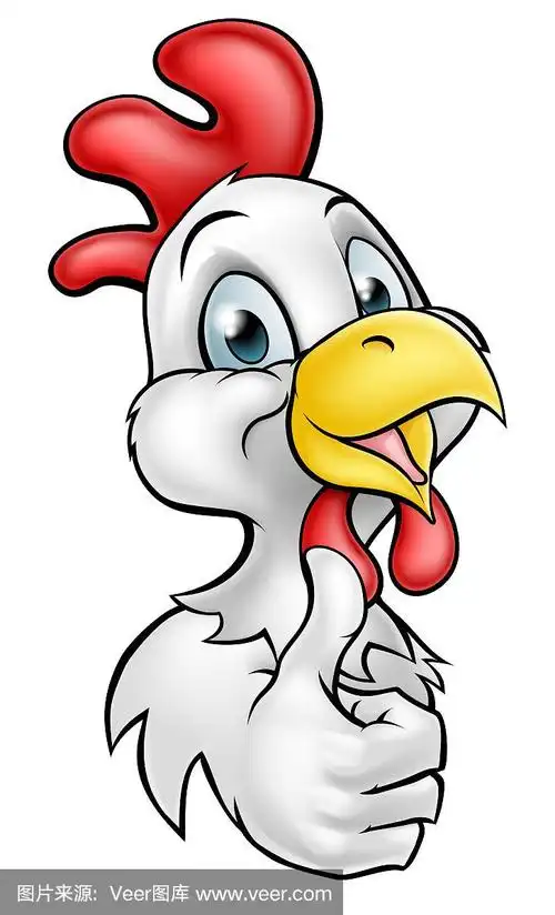 卡通,鸡,公鸡,垂直画幅,绘画插图