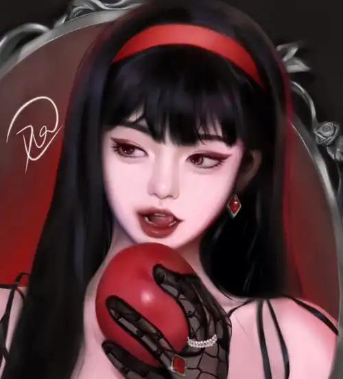 "来,这红红的苹果多么的可爱呀!一定很好吃的."#板绘  #画画 #头像