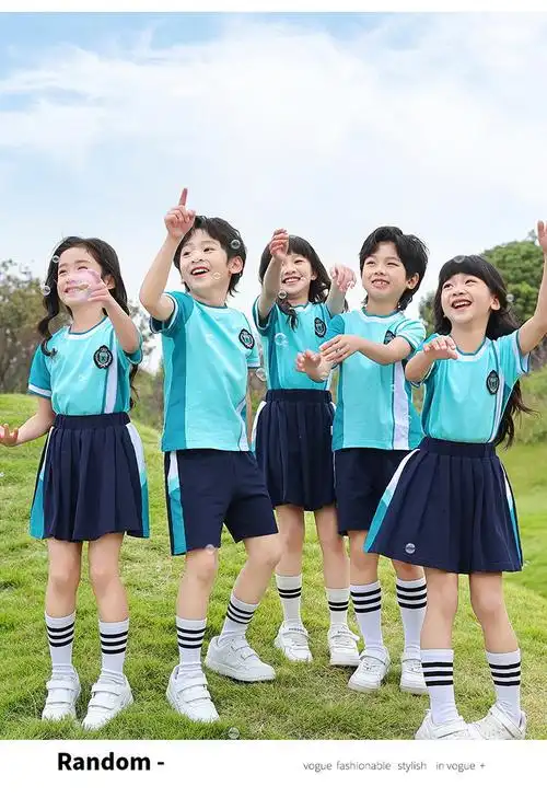 小学生校服套装儿童运动会演出班服短袖短裤幼儿园园服夏季绿色