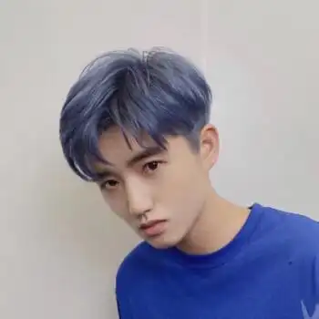 染发剂流行色蓝黑色膏紫灰色黑蓝奶奶灰男士专用颜色显白头发 雾蓝色