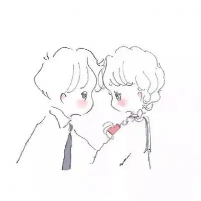 简约情侣头像一左一右 简单干净白底很萌一对