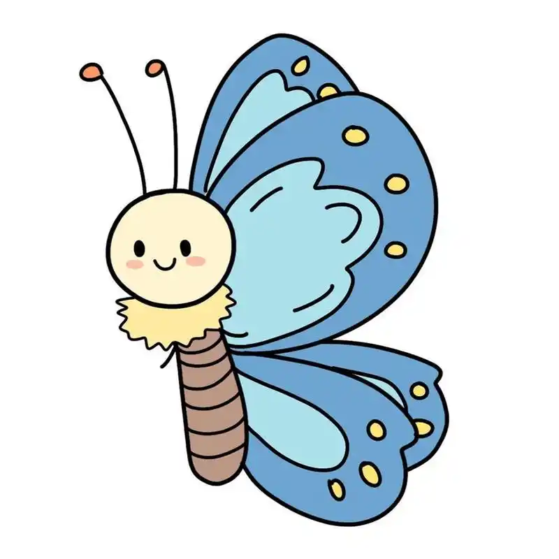 娃幼儿园之前够教咯90小蝴蝶简笔画分享 毛毛虫91长大变成了漂亮