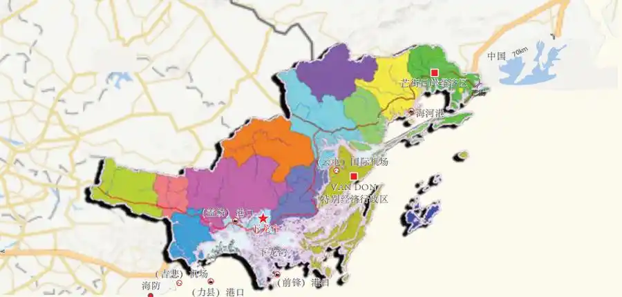 广宁省位于越南东北部,总面积12200平方公里(含海域面积).